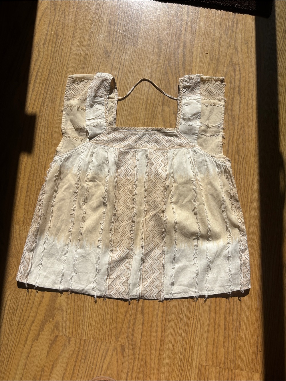 Liverpool Geometric Sleeveless Top in White & Brown Size Small
